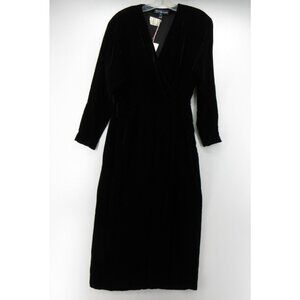 VINTAGE Ralph Lauren Dress 10 Velvet Silk Rayon Wrap Evening USA NEW